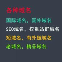 各种域名,阿里云域名,腾讯云域名,国际域名,国外域名,老域名,普通域名,SEO域名,外链域名,权重站群域名,无拦截无违规域名,全网可查询