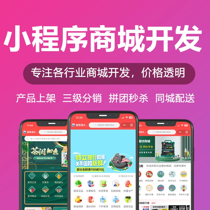 微信商城小程序开发制作商城小程序公众号开发行业分销小程序源码搭建服务
