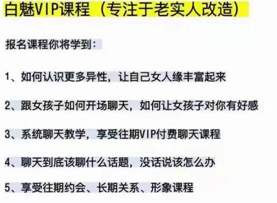 【价值698元】白魅VIP课程（专注老实人改造）