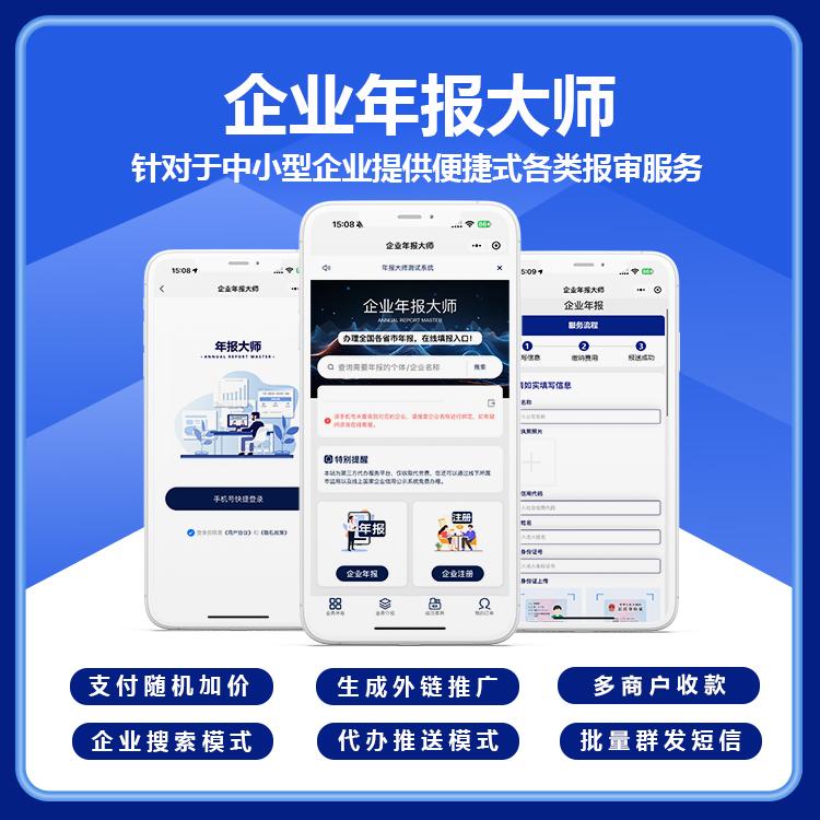 企业工商年报服务大师正版授权源码独立部署持续更新