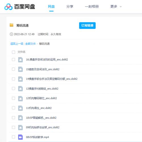 2022筹码流通系列直播课 百度云盘