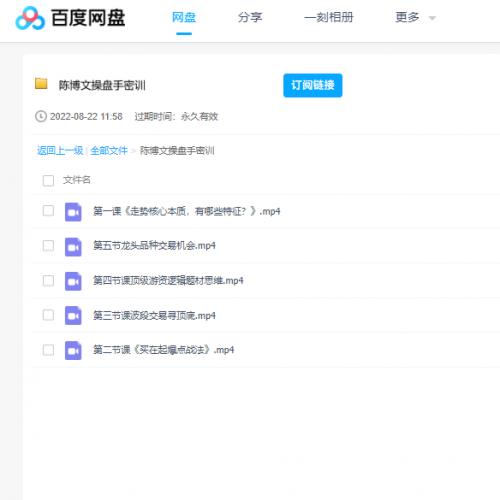 陈博文操盘手密训视频课（5节） 百度云盘