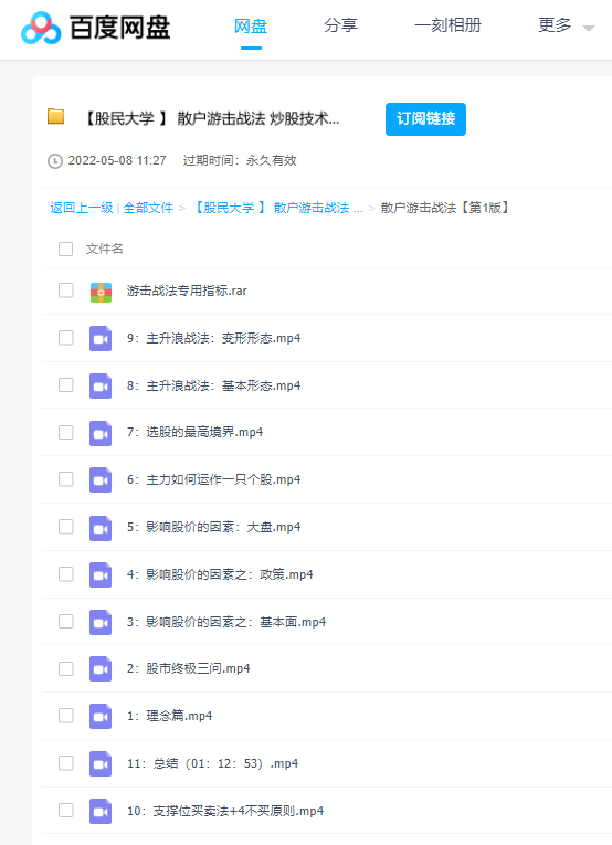 散户游击战法 炒股技术绝密战法课程（1-3版） 百度云盘