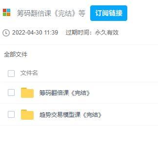 2021年筹码翻倍课＋趋势交易模型课程 百度云盘