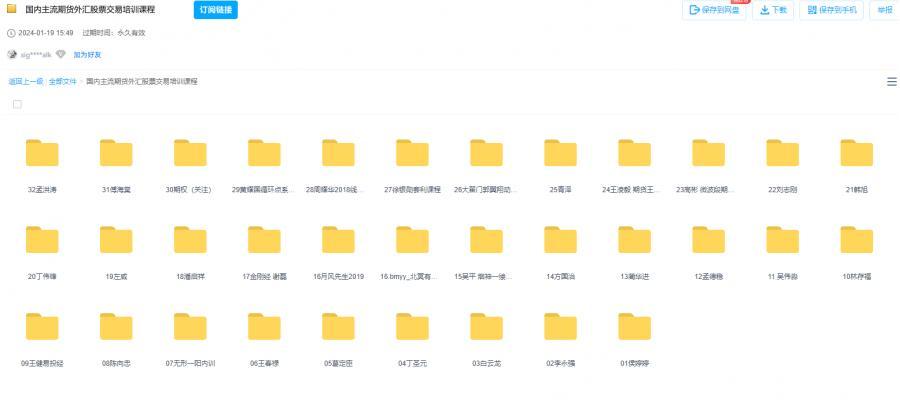 国内主流期货外汇股票交易培训课程 百度云盘