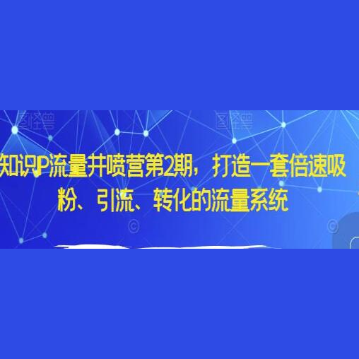 《知识IP流量井喷营第2期》打造一套倍速吸粉、引流、转化的流量系统