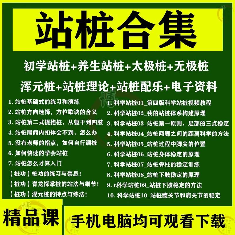 中医养生站桩视频教程浑圆混元桩太极苏式无极桩松静桩意拳桩法功