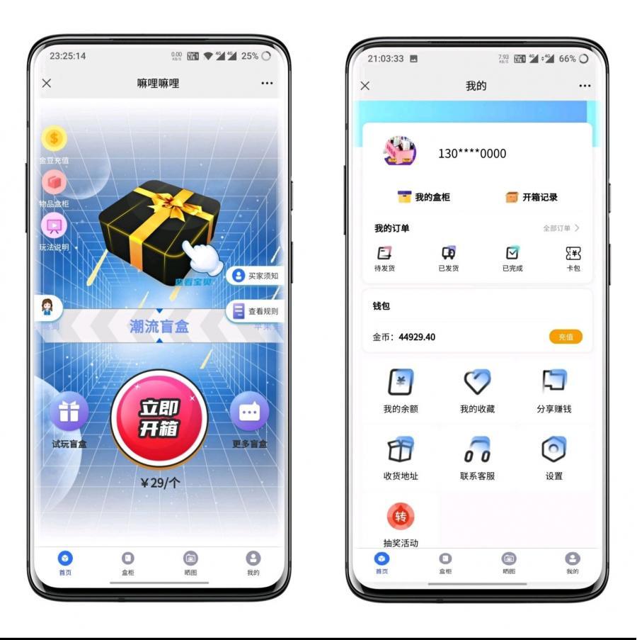 电商盲盒源码成品开发，盲盒app软件开发，盲盒商城搭建，多款成品，源码二开定制