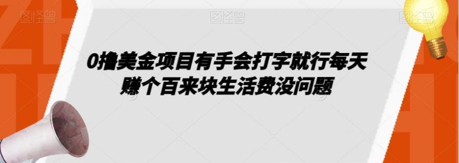 0撸美金项目有手会打字就行每天赚个百来块生活费没问题【揭秘】