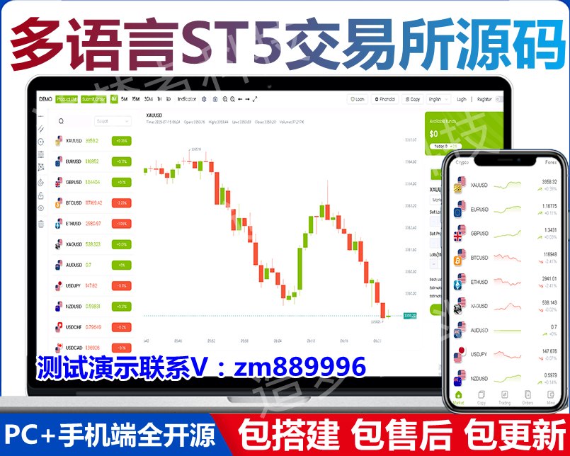 多语言st5交易所源码/出海外汇交易所系统/MT4|MT5|ST5外汇系统一站式搭建，交易所定制开发