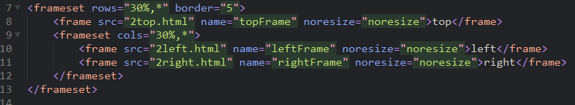 HTML框架集frameset和内嵌框架iframe